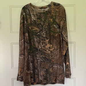 Browning Real Tree Men’s Long Sleeve Camo Tee - Brown Green